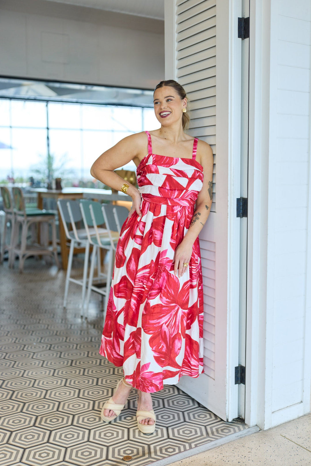 Celebration Lyra Hibiscus Print Dress Floral