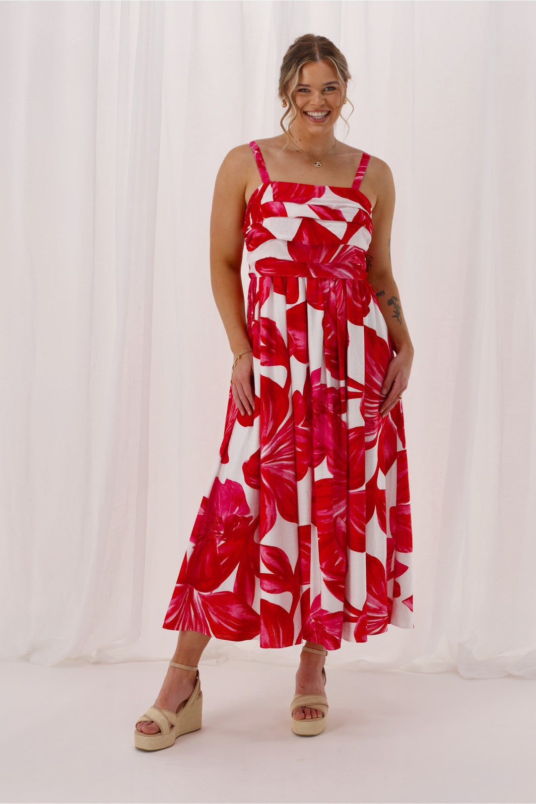 Celebration Lyra Hibiscus Print Dress Floral