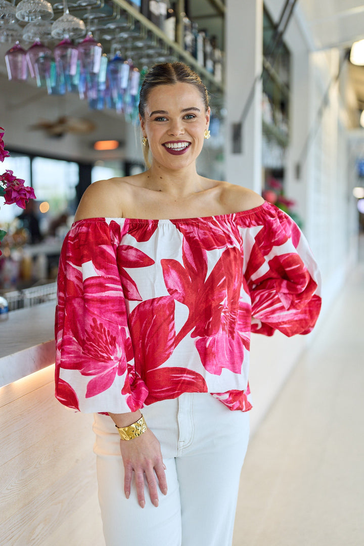 Celebration Lyra Off The Shoulder Top Floral