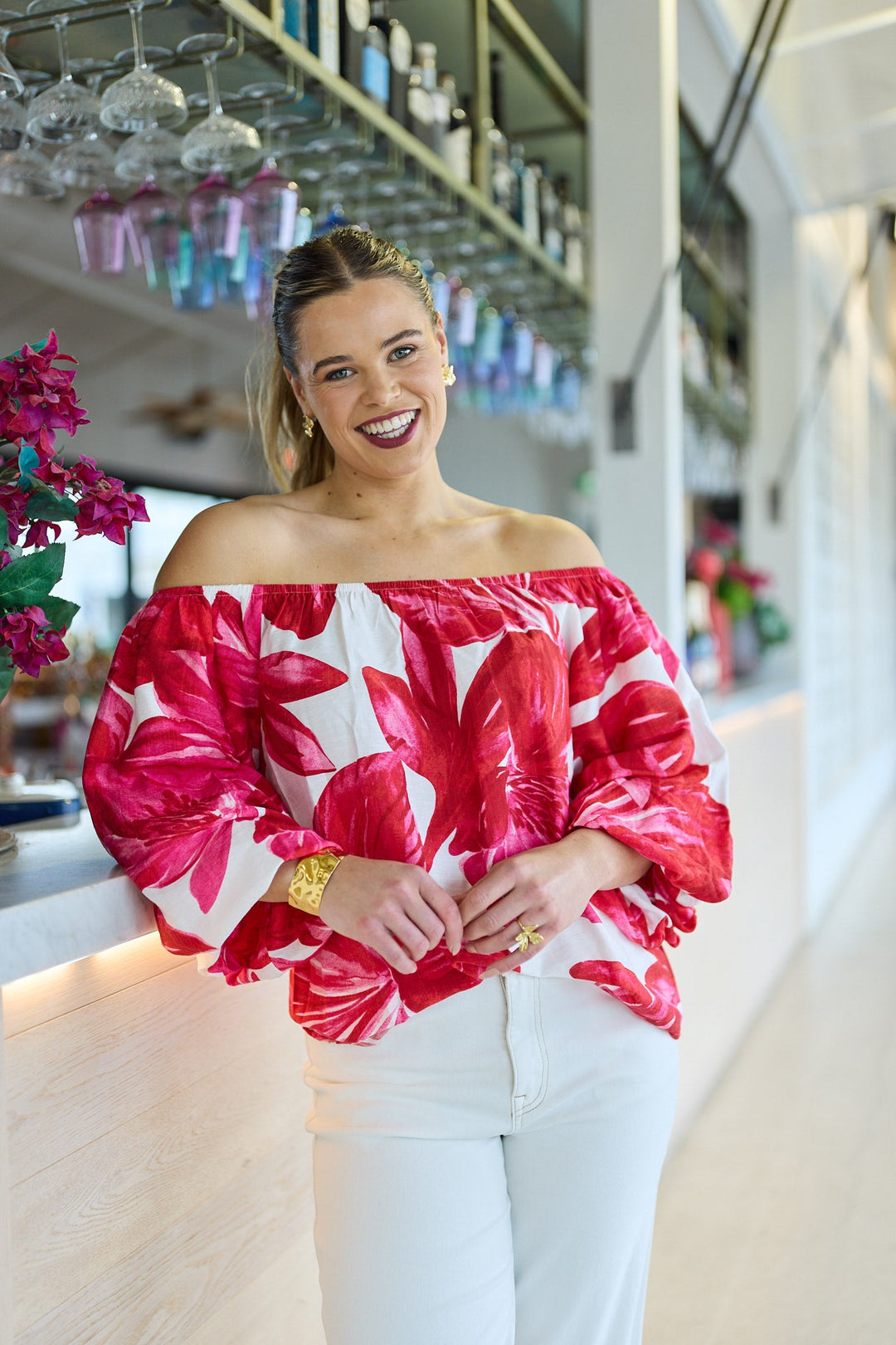 Celebration Lyra Off The Shoulder Top Floral