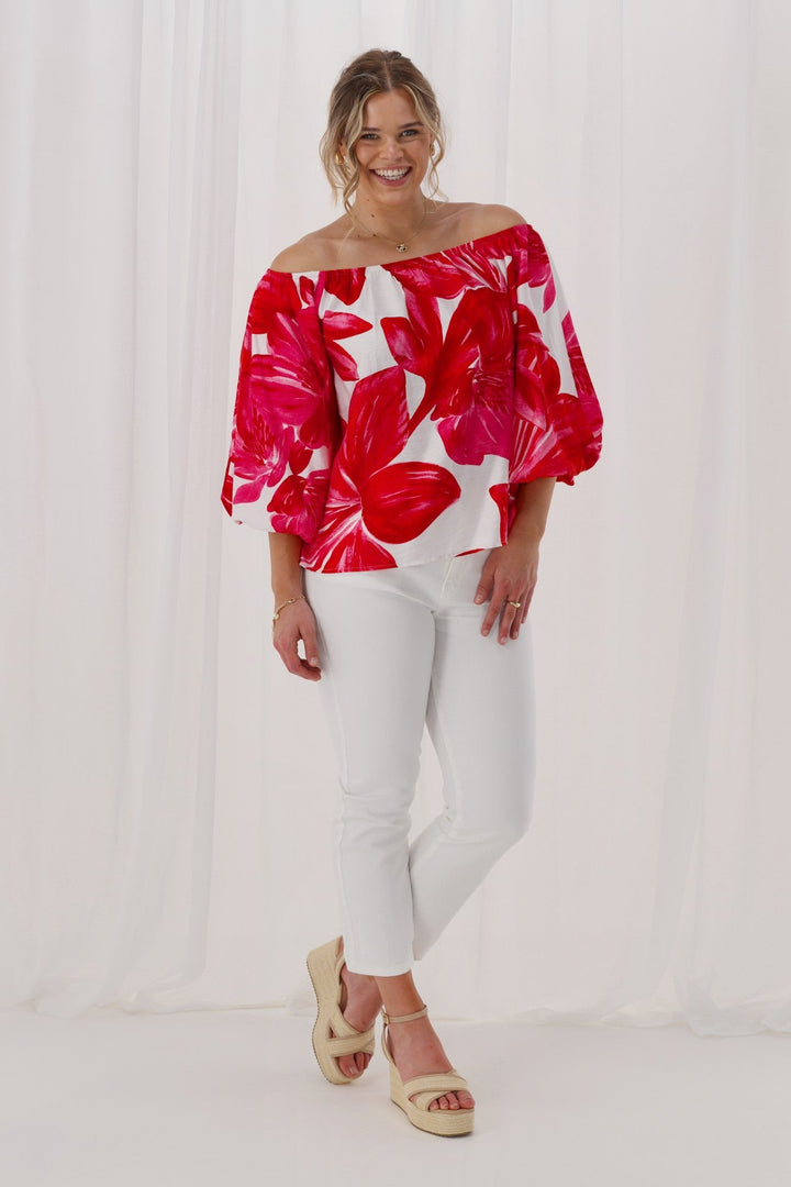 Celebration Lyra Off The Shoulder Top Floral