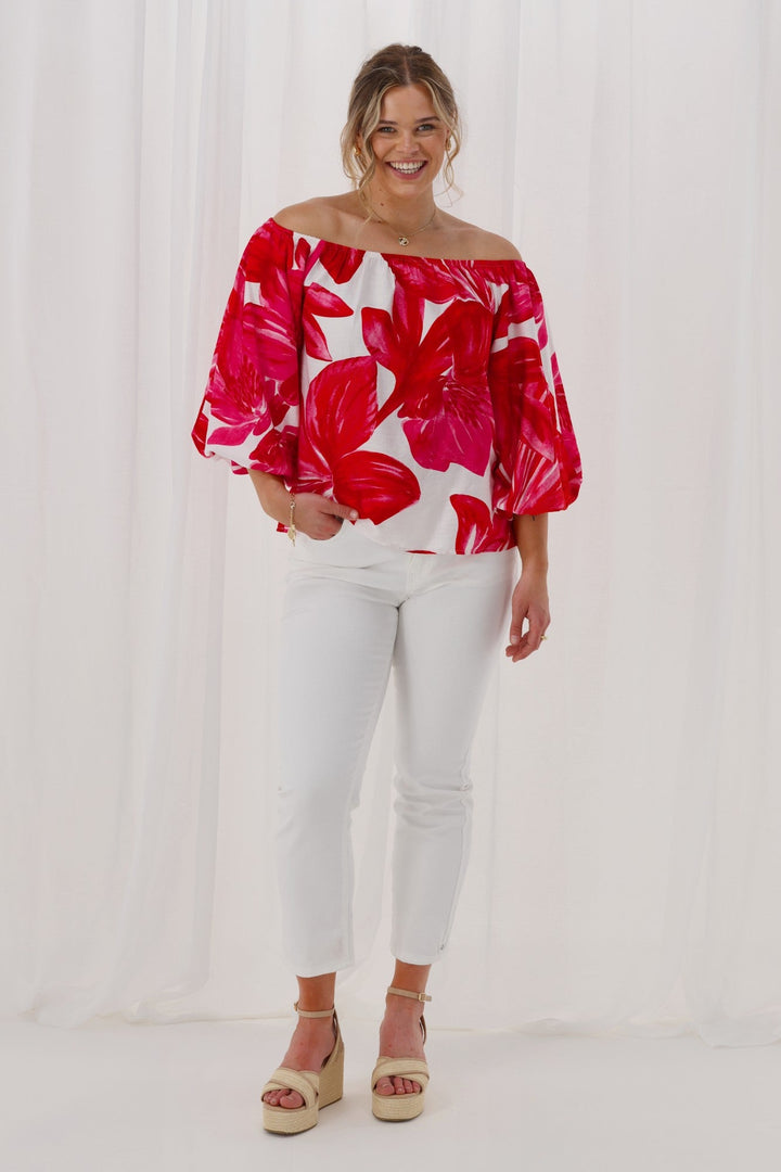 Celebration Lyra Off The Shoulder Top Floral