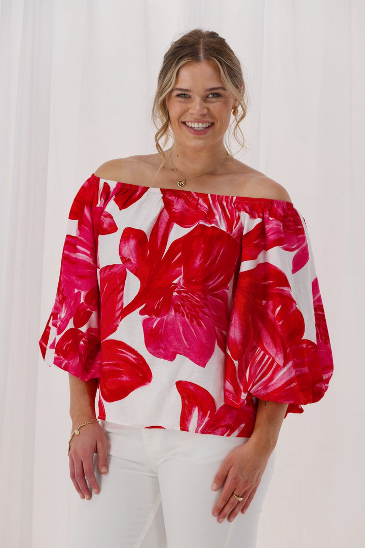 Celebration Lyra Off The Shoulder Top Floral