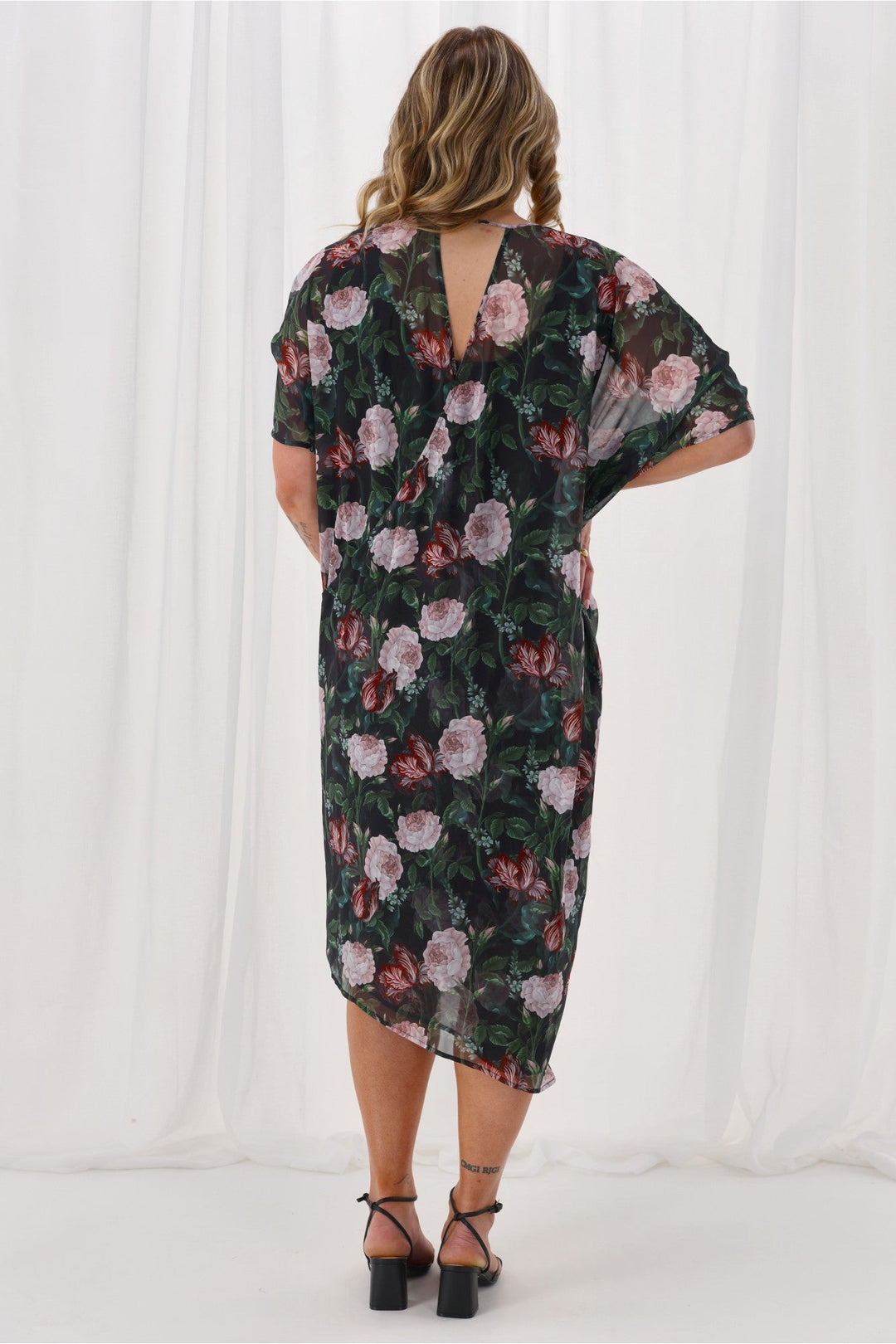 Celebration Mira Tuck Dress Black Floral