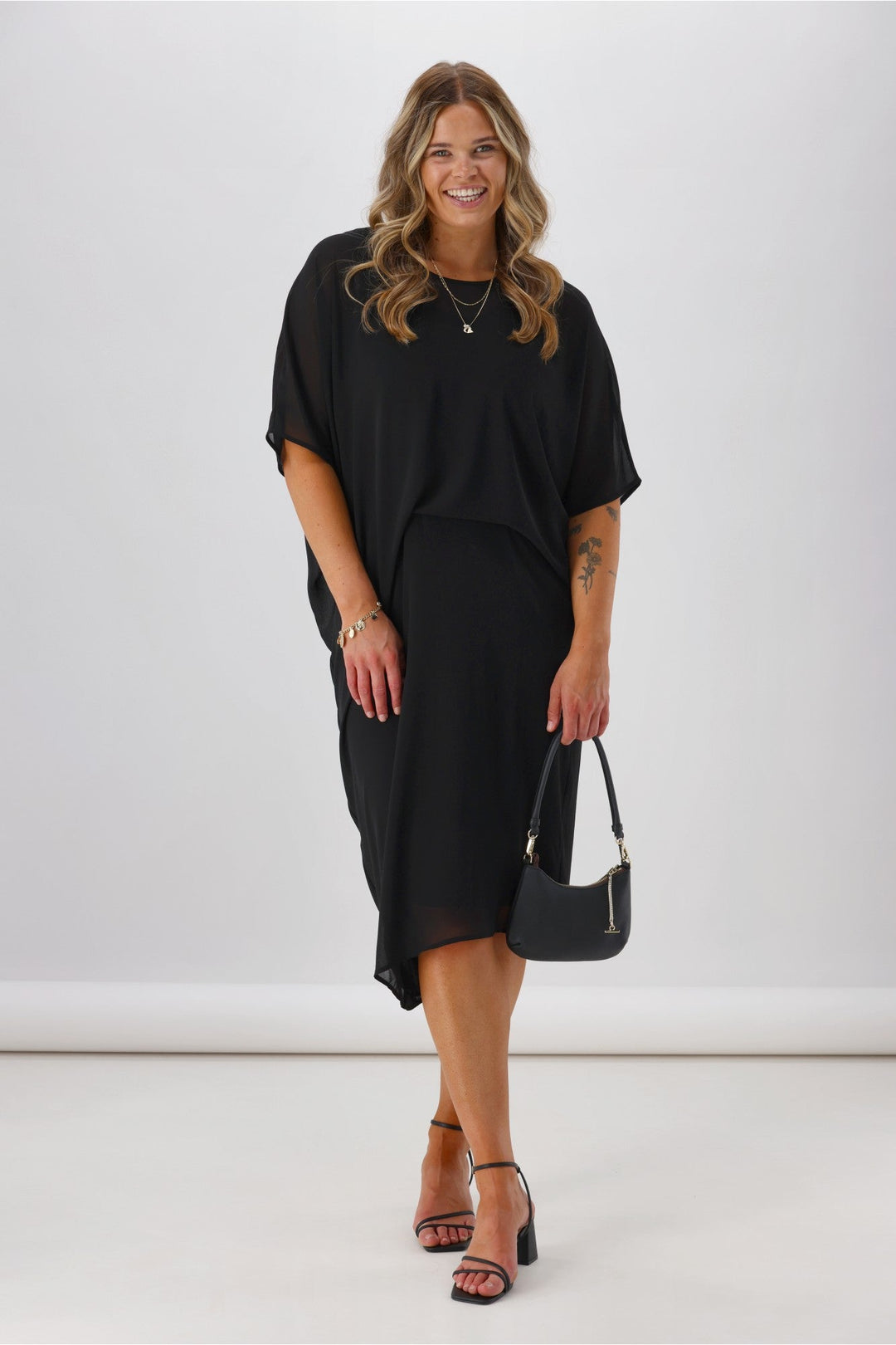 Celebration Mira Tuck Dress Black
