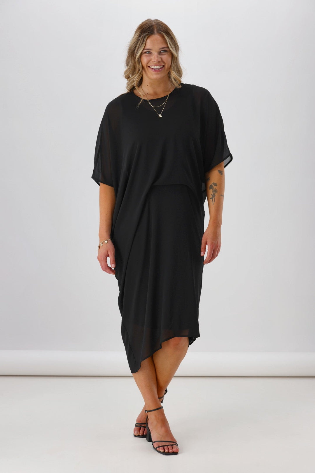 Celebration Mira Tuck Dress Black