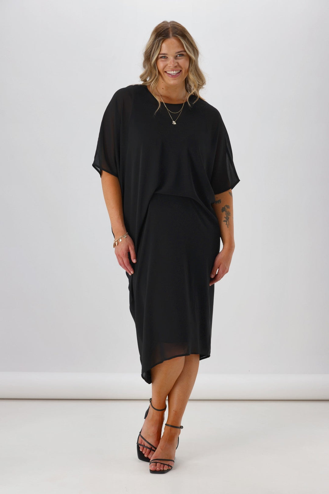 Celebration Mira Tuck Dress Black