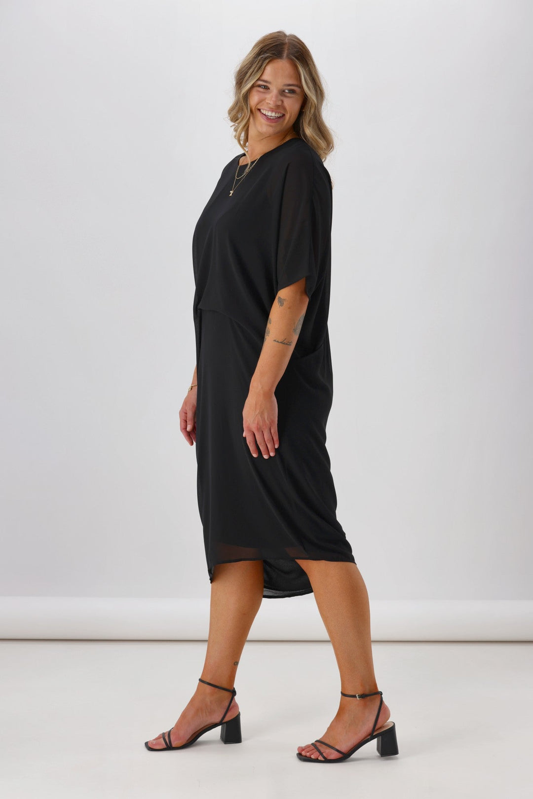 Celebration Mira Tuck Dress Black