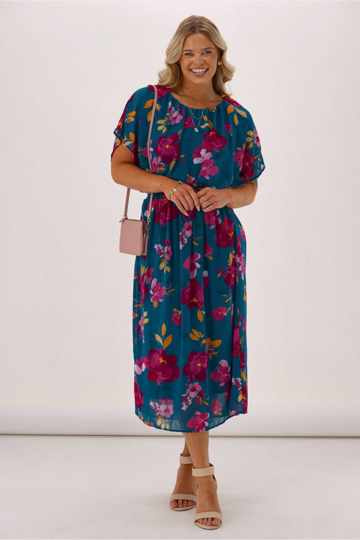 Celebration Yasmin Dress Floral Teal