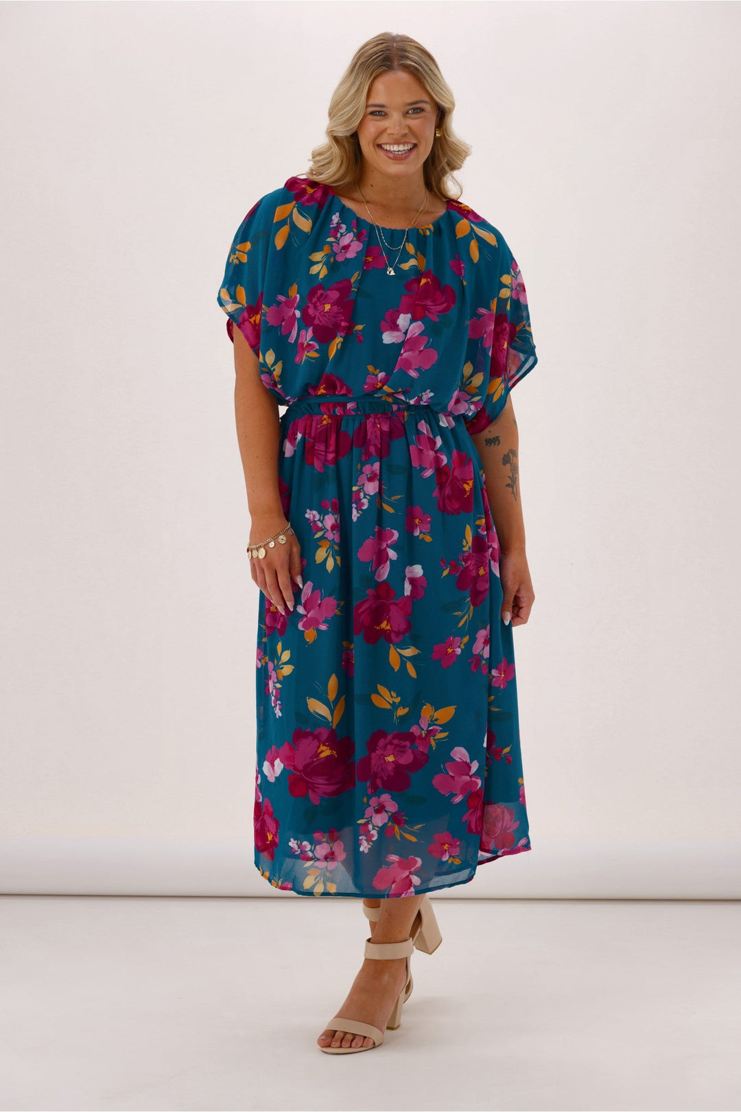 Celebration Yasmin Dress Floral Teal