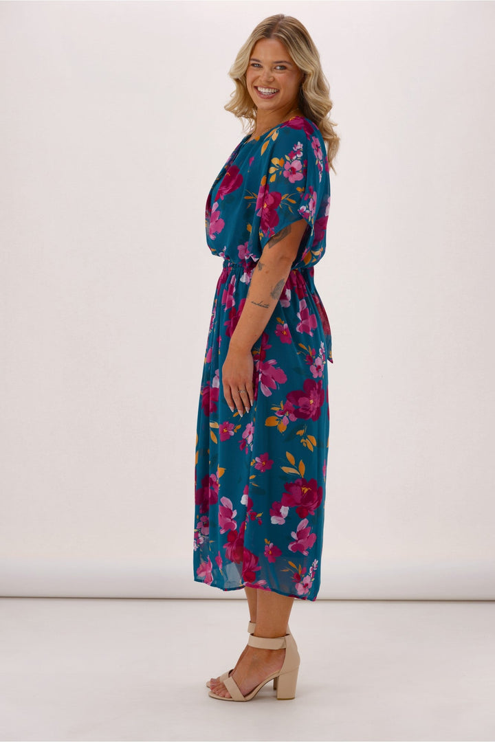 Celebration Yasmin Dress Floral Teal