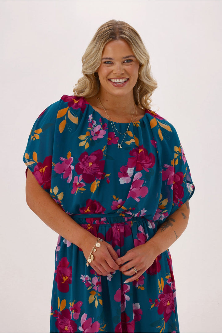 Celebration Yasmin Dress Floral Teal