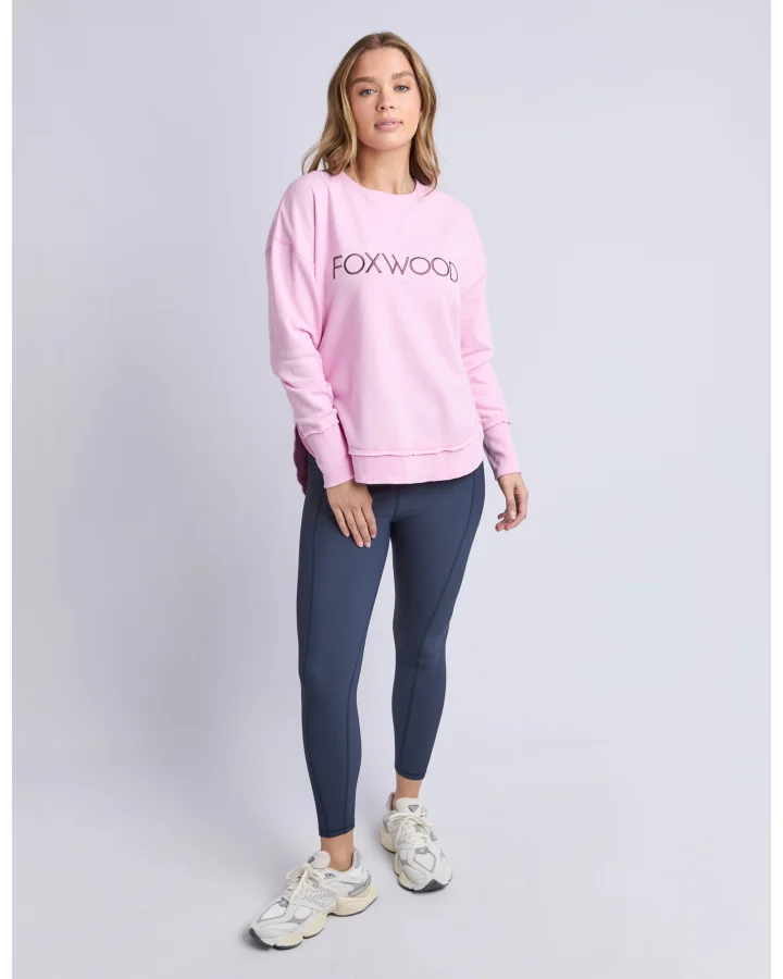 Foxwood Simplified Metallic Crew Bright Pink