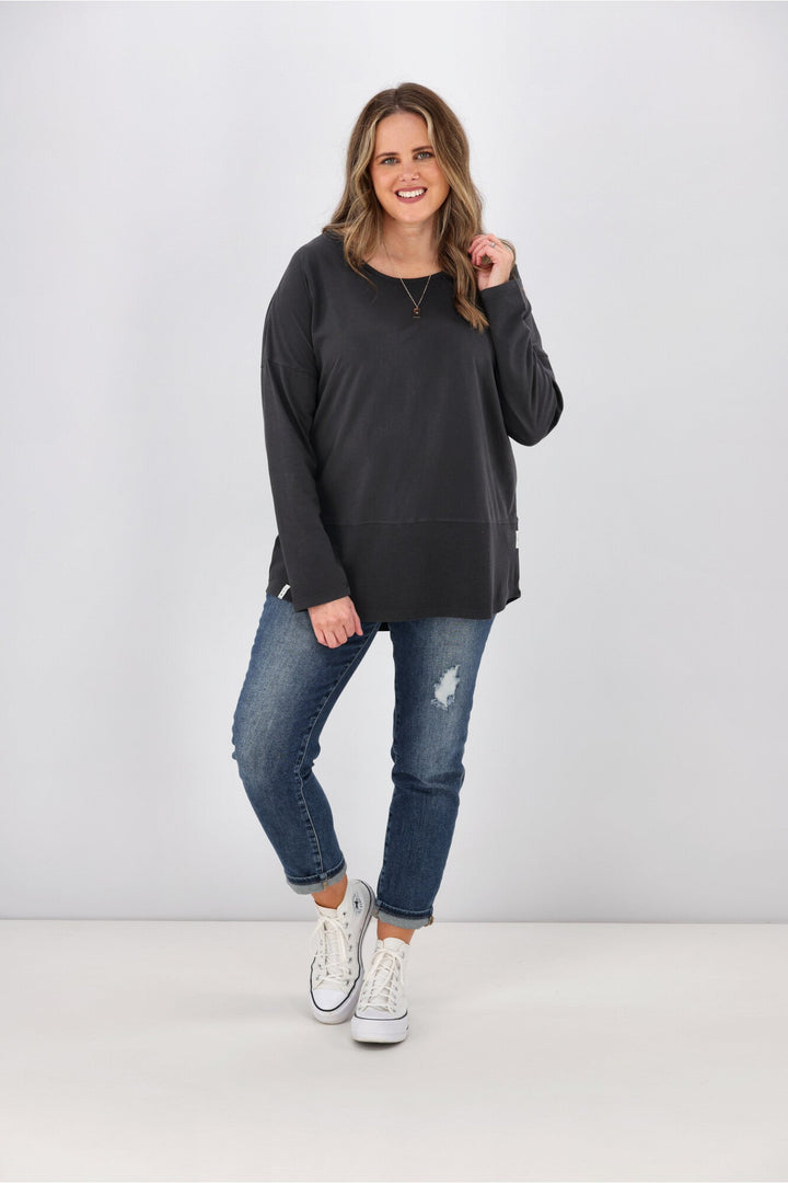 Elm Fundamental Rib L/S Tee Washed Black