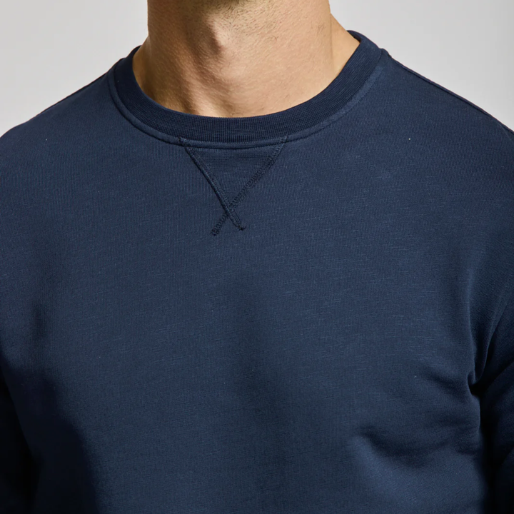 Easy Mondays Slub Cotton Crew Sweatshirt Navy