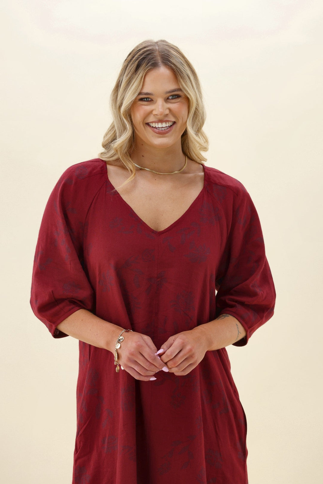 Elm Bramble Midi Dress Plum