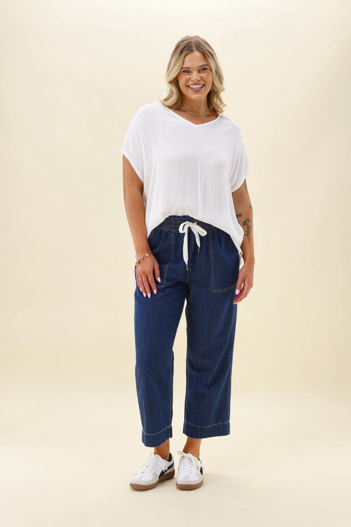 Elm Greta Slim Leg Denim Pant Extra Dark Wash