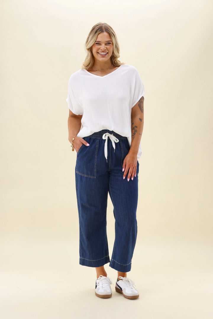 Elm Greta Slim Leg Denim Pant Extra Dark Wash