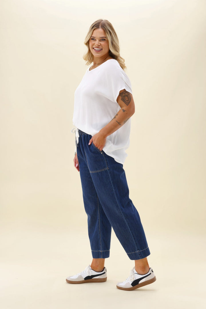 Elm Greta Slim Leg Denim Pant Extra Dark Wash