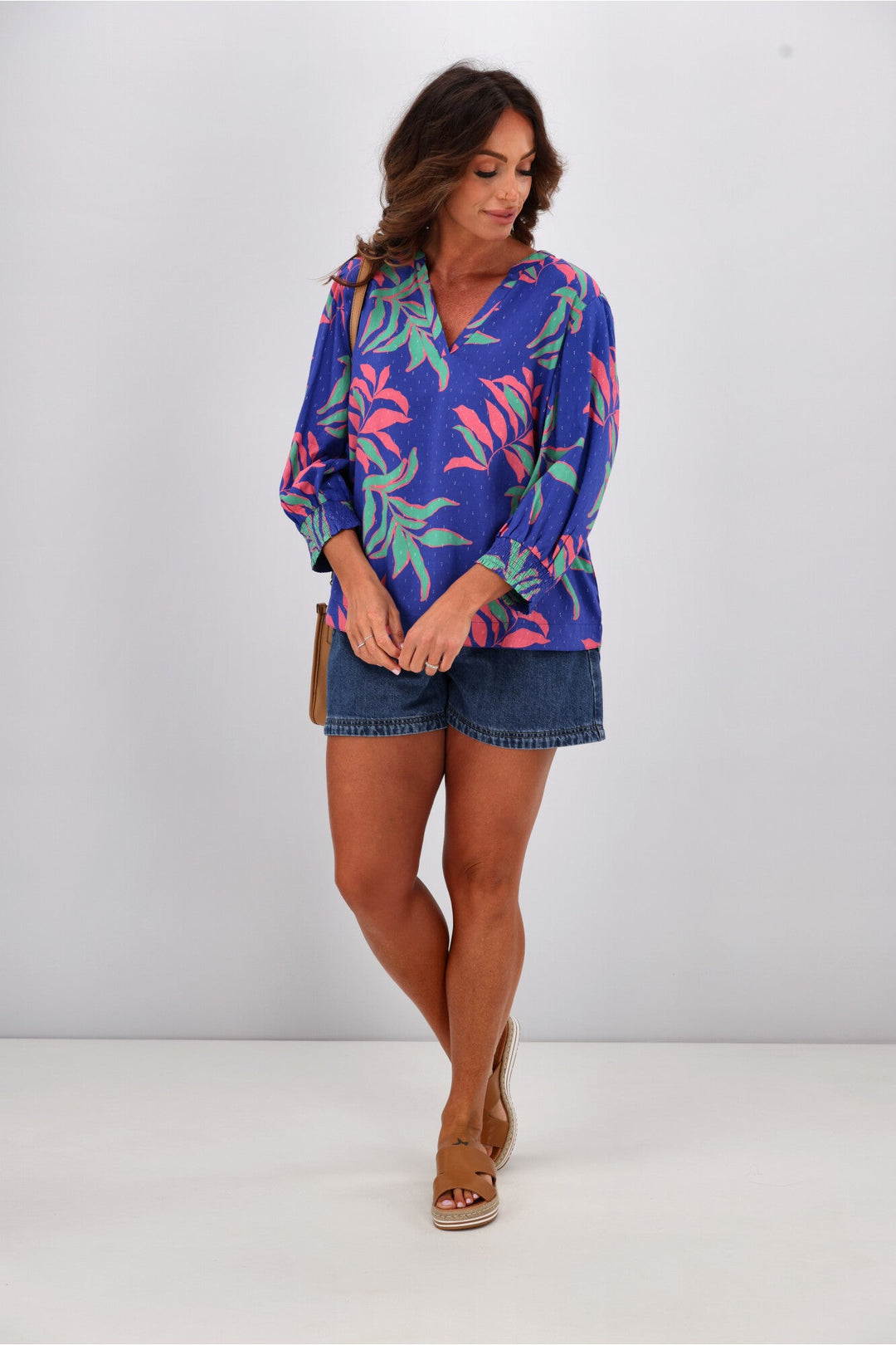 Elm Leilani Blouse Lani Tropical Print