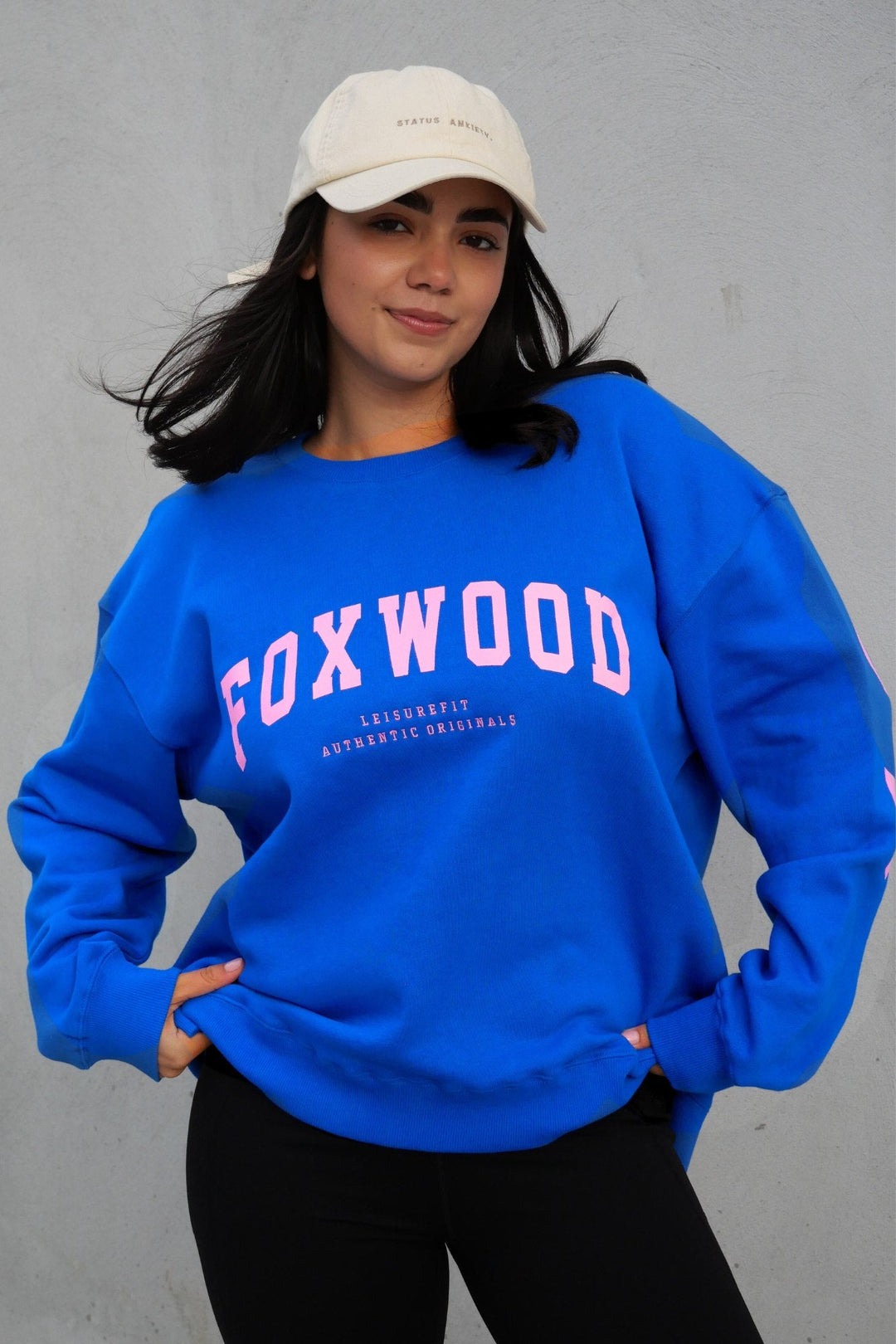 Foxwood Interval Crew Cobalt Blue with Neon Pink
