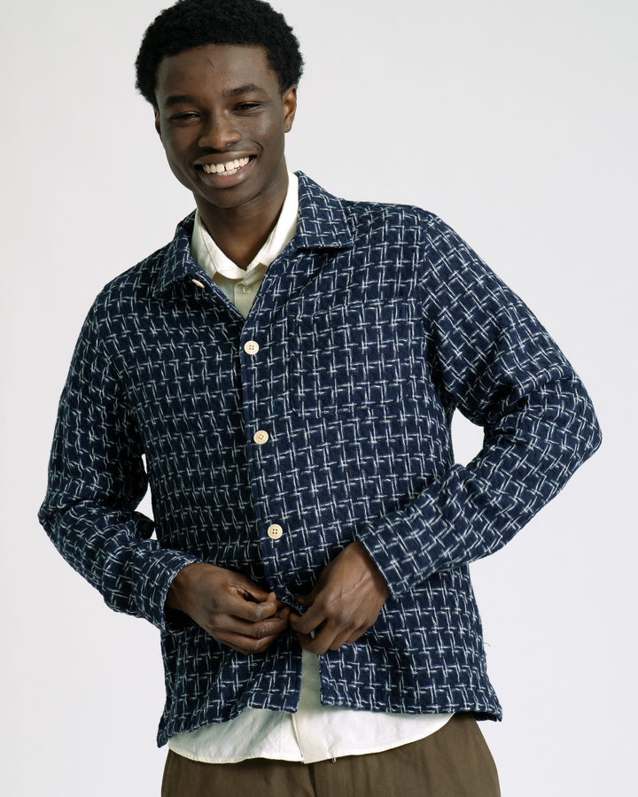 Far Afield Busy Shirt Dobby Architect Blue