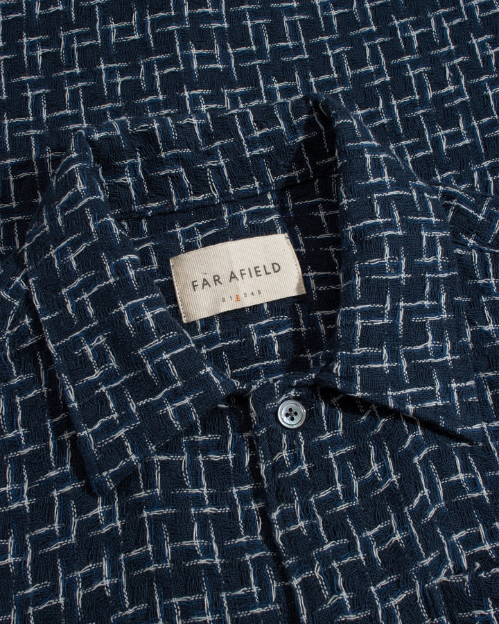 Far Afield Busy Shirt Dobby Architect Blue