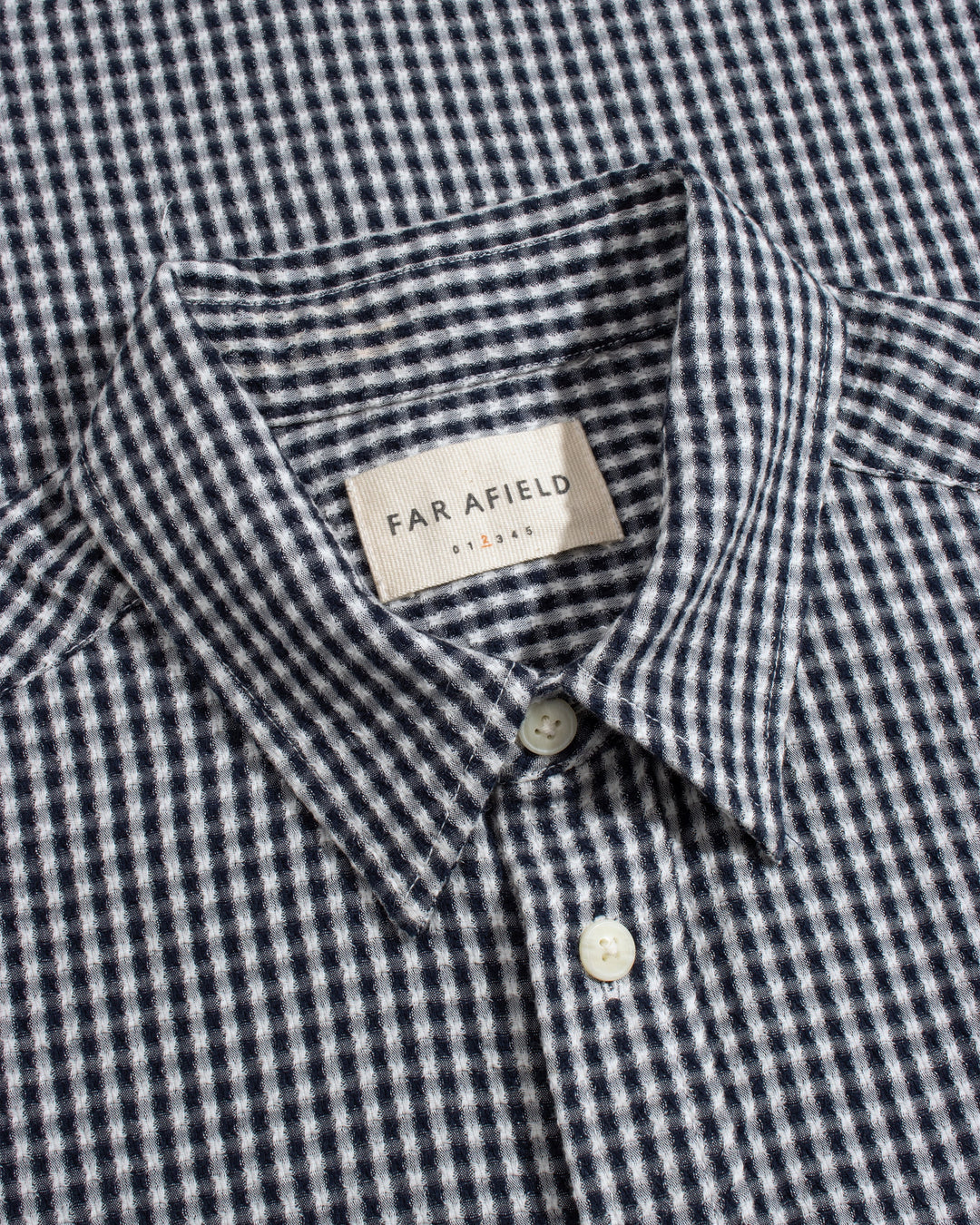 Far Afield Costa Gingham Shirt Navy Check