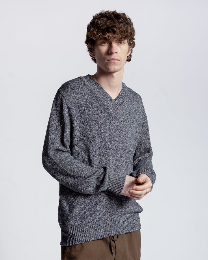 Far Afield Waldo V-Neck Sweater Blue