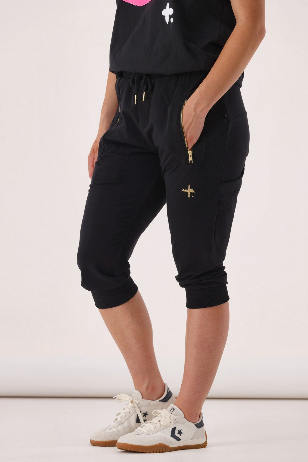 Federation Cut Trackies Lil Plus Black With Gold Zips
