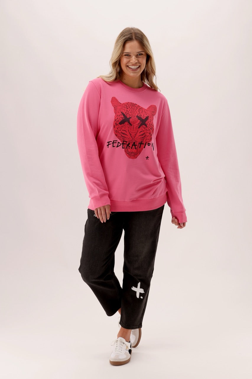 Federation Flying Crew Leopard Pink