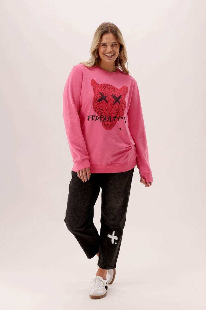Federation Flying Crew Leopard Pink