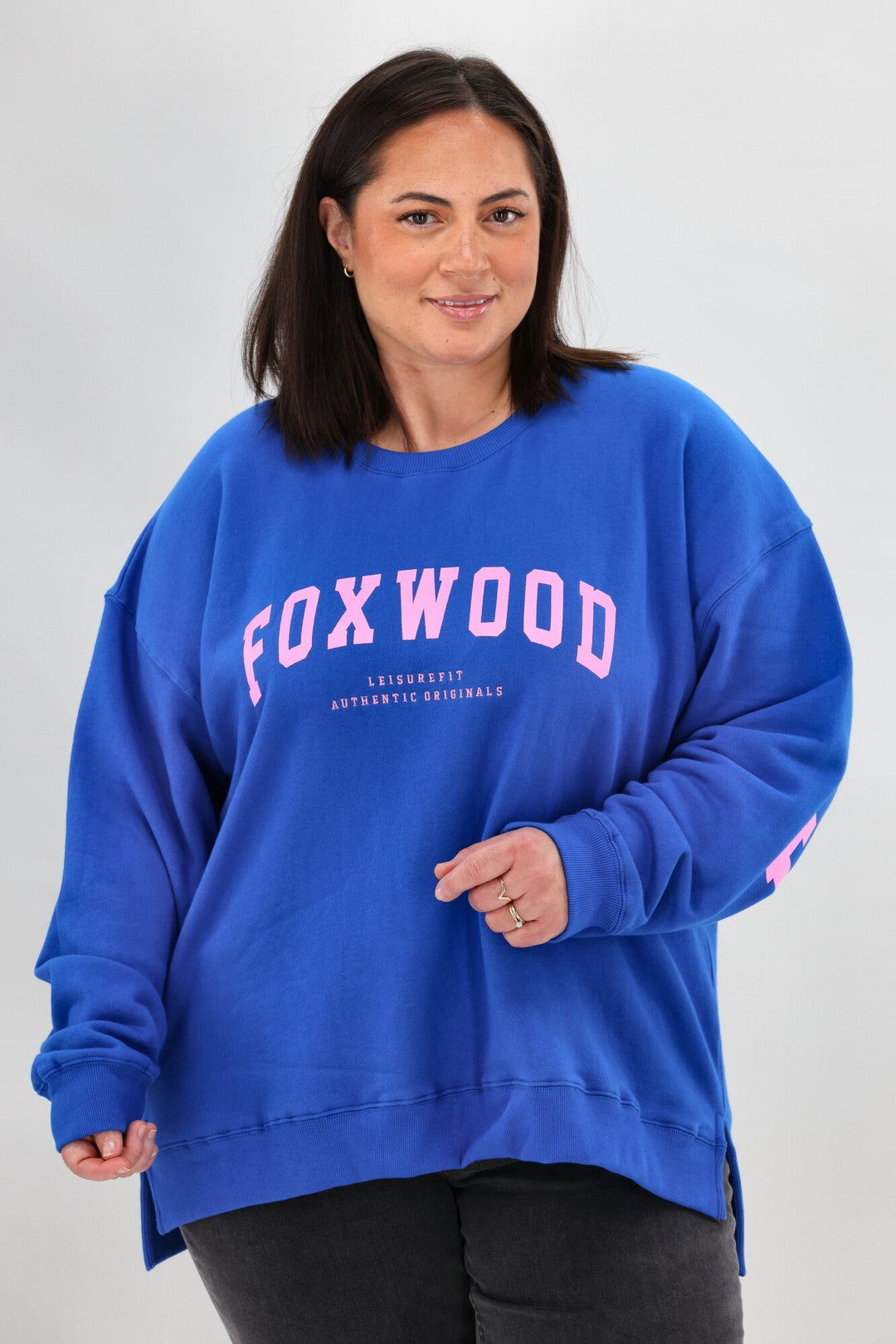 Foxwood Interval Crew Cobalt Blue with Neon Pink