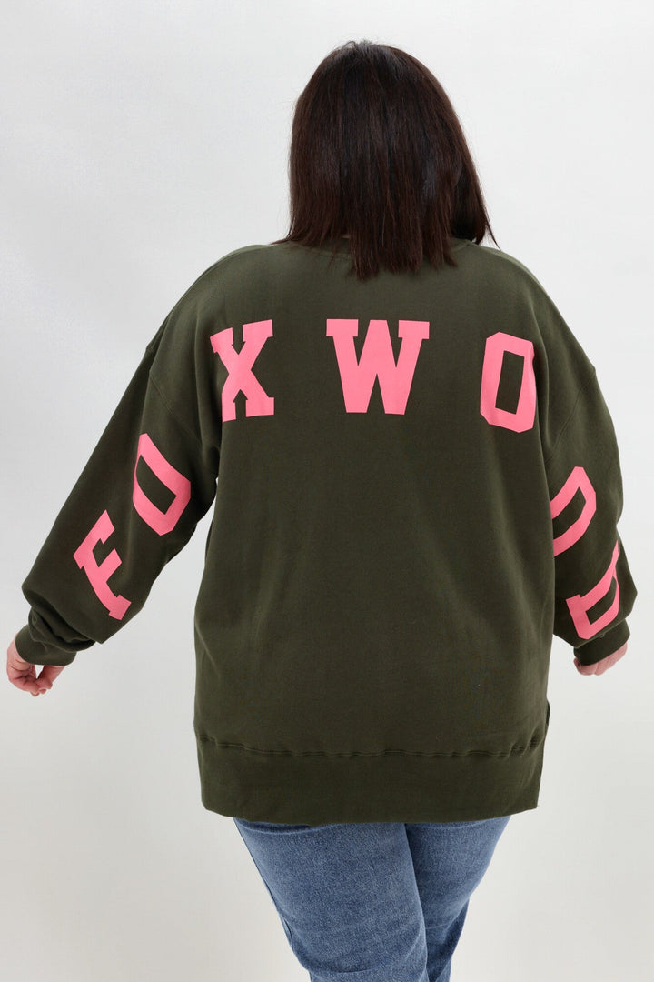 Foxwood Interval Crew Dark Khaki with Coral