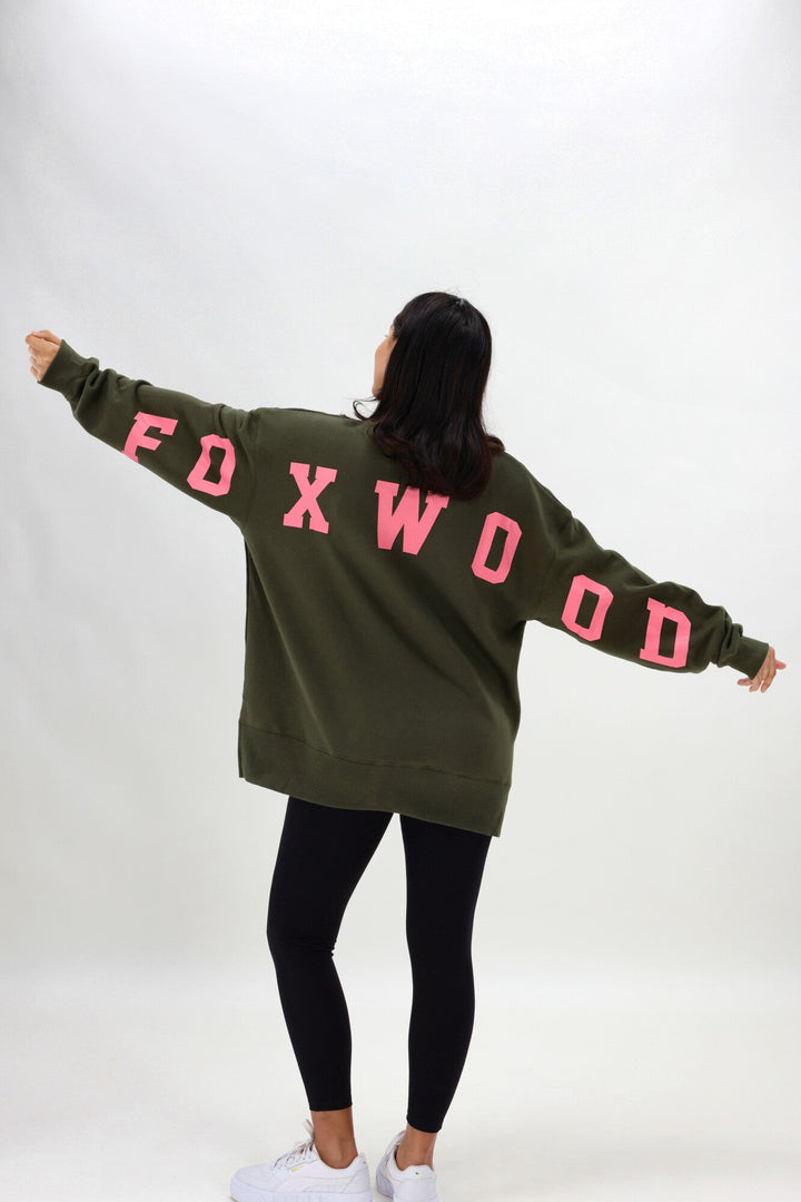 Foxwood Interval Crew Dark Khaki with Coral