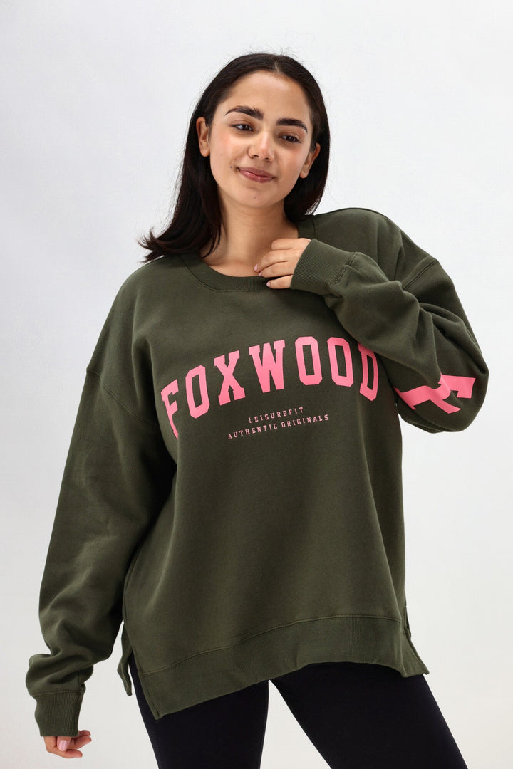 Foxwood Interval Crew Dark Khaki with Coral