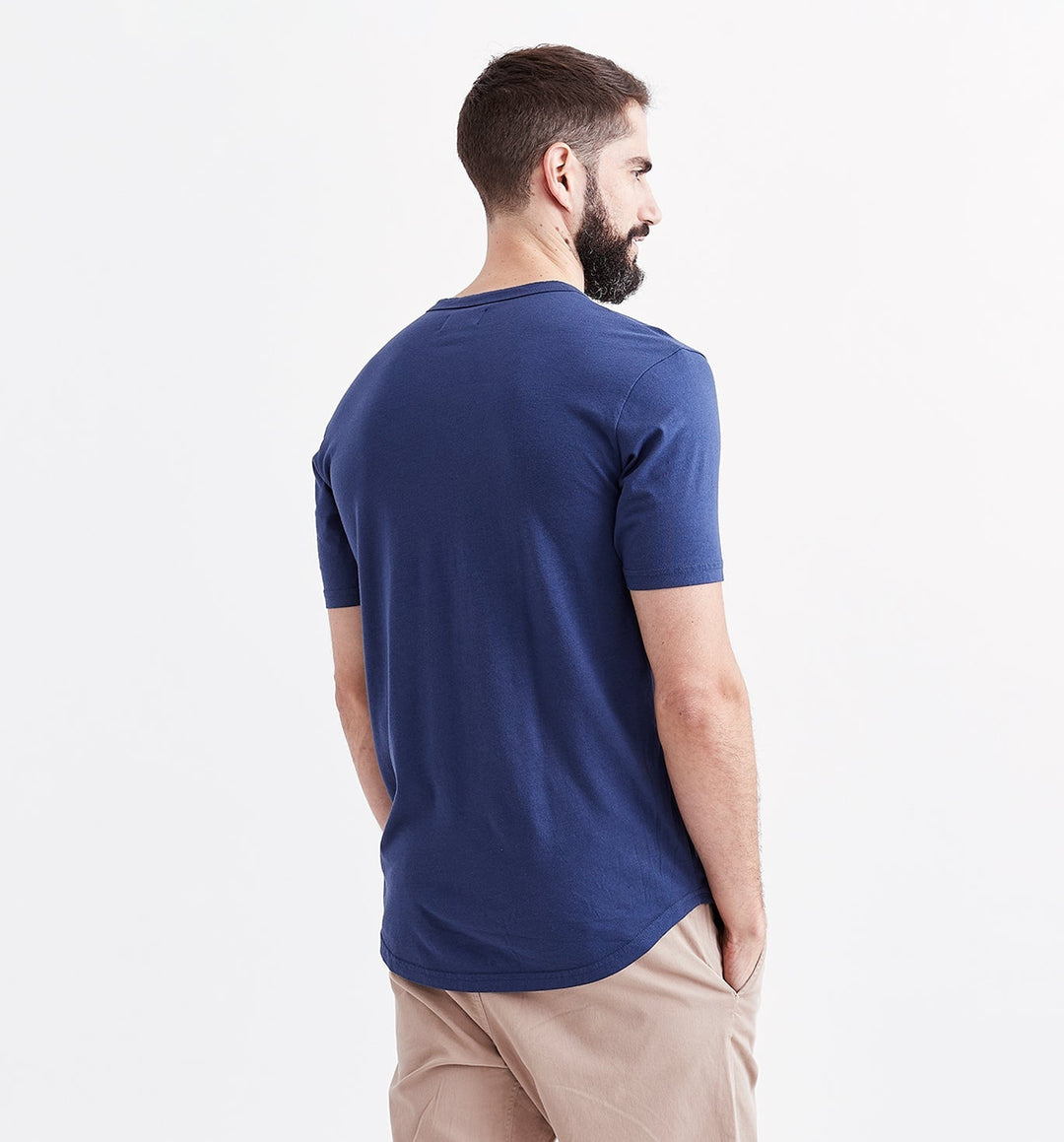 Goodlife Core SS Supima Scallop Crew Navy