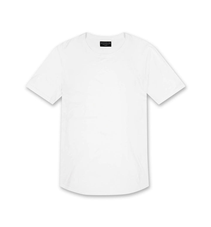 Goodlife Core SS Supima Scallop Crew White