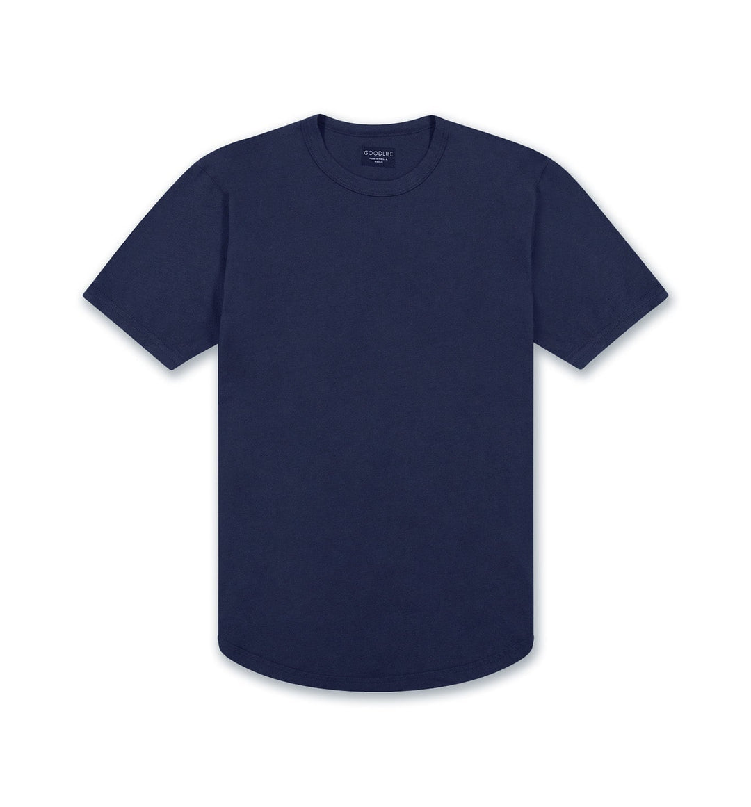 Goodlife Core SS Supima Scallop Crew Navy