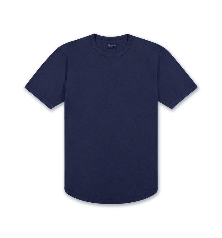 Goodlife Core SS Supima Scallop Crew Navy