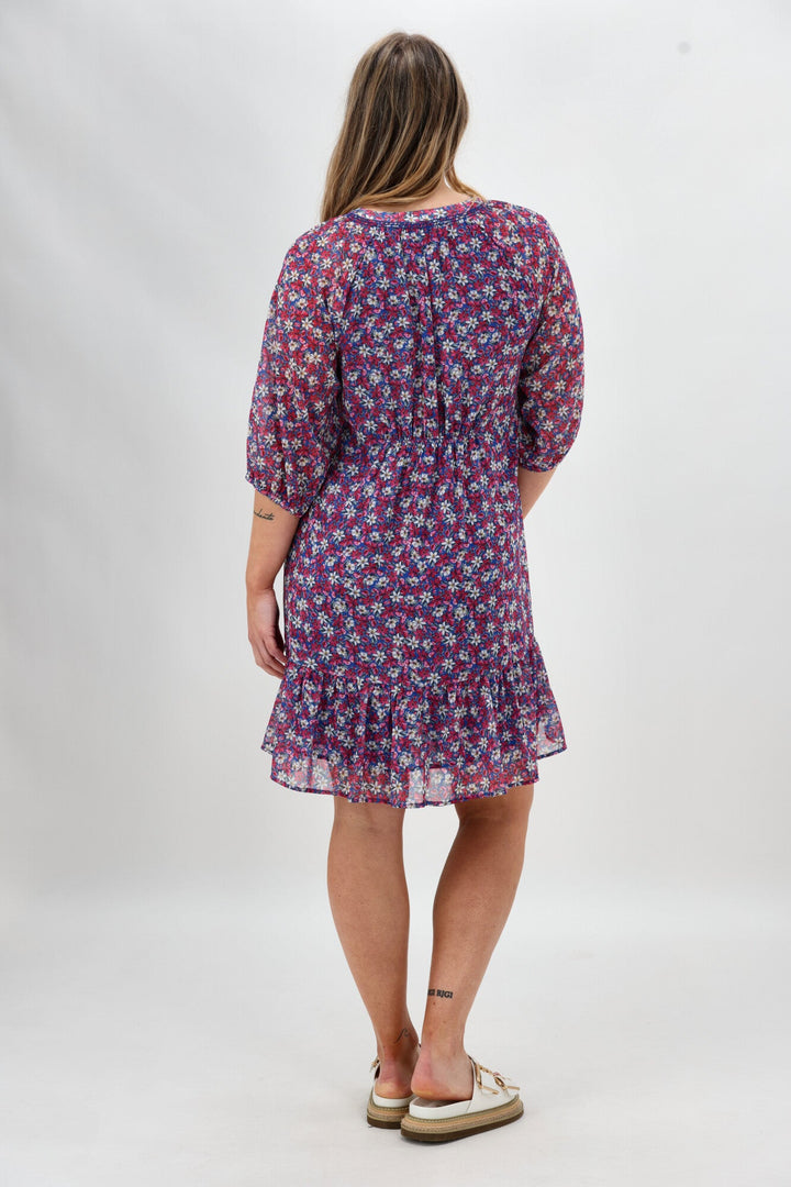 Gloss The Label Barter Empire Dress Pink Floral