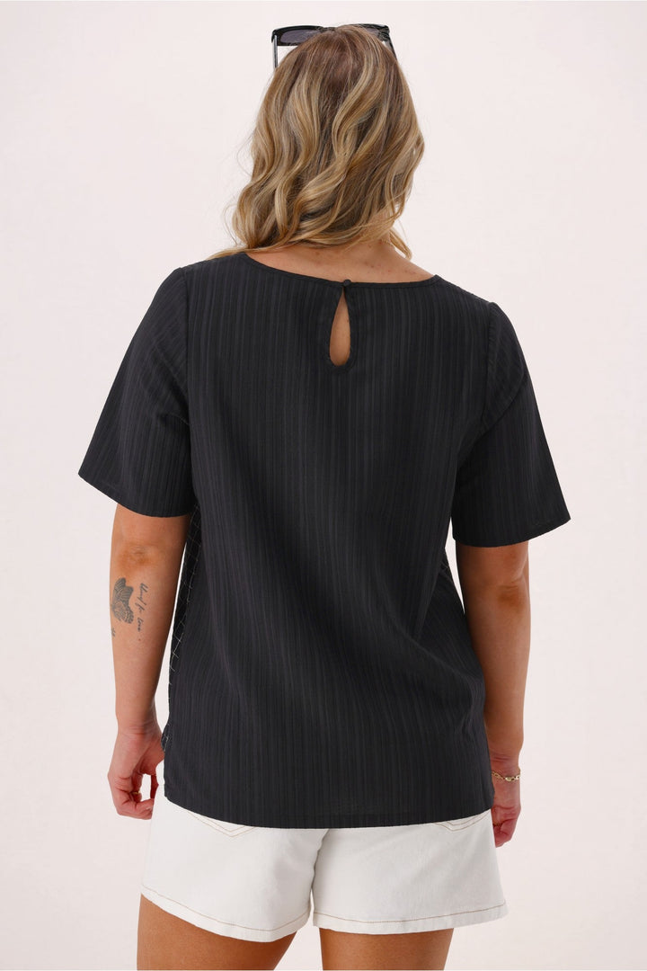 Gloss The Label Celeste Top Black Check
