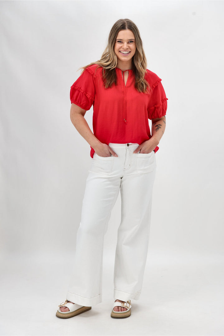Label Kazniah Patch Pocket Wide Leg Jean Natural