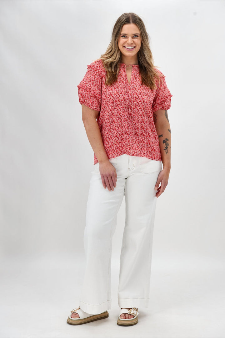 Label Kazniah Patch Pocket Wide Leg Jean Natural