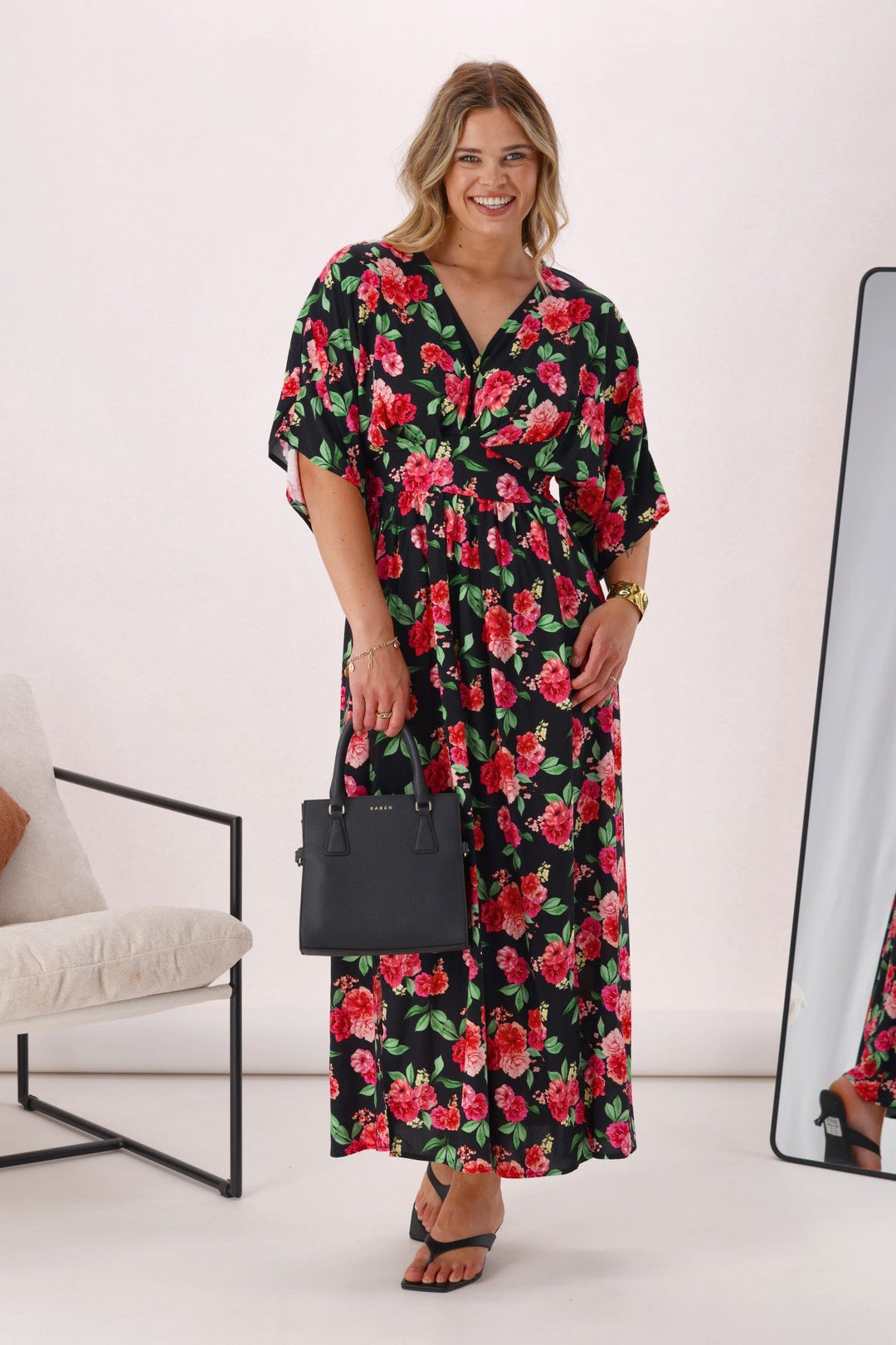 Gloss The Label Columbia Rosewood Dolman Sleeve Dress