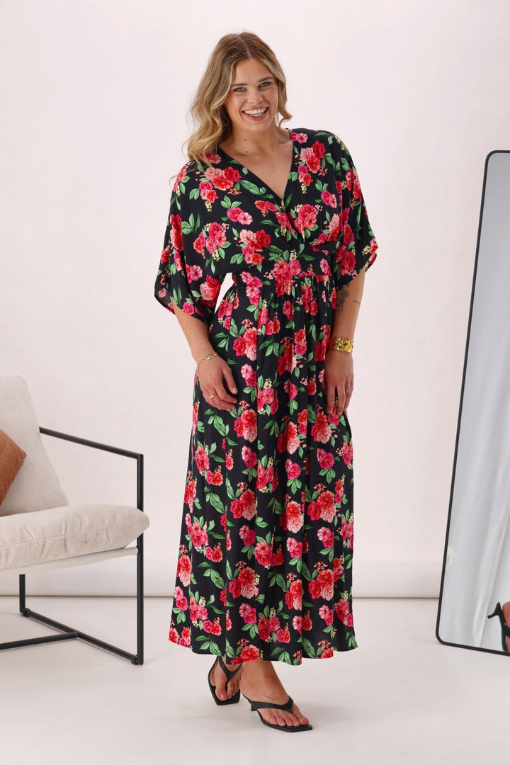 Gloss The Label Columbia Rosewood Dolman Sleeve Dress