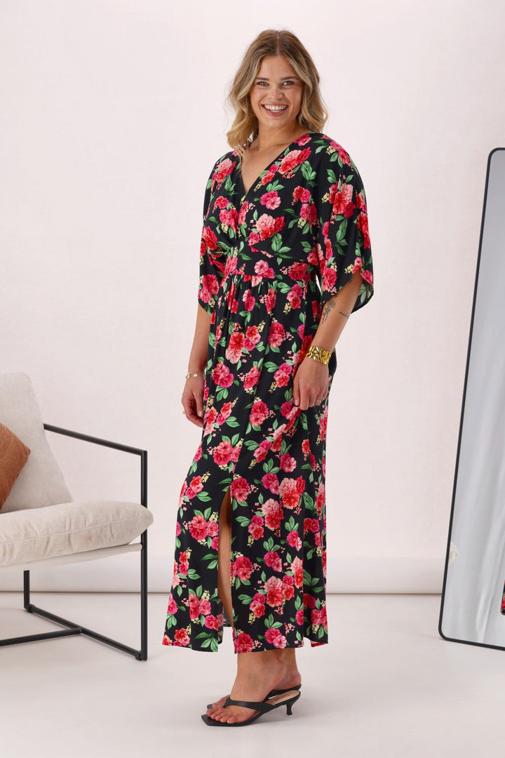 Gloss The Label Columbia Rosewood Dolman Sleeve Dress