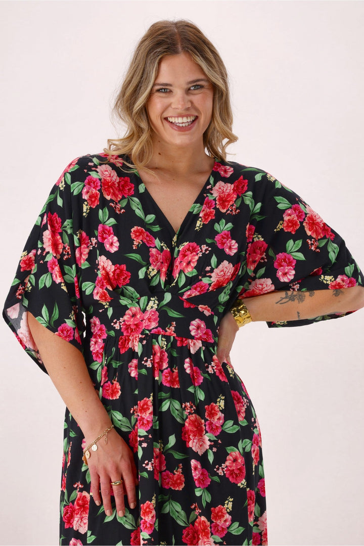 Gloss The Label Columbia Rosewood Dolman Sleeve Dress