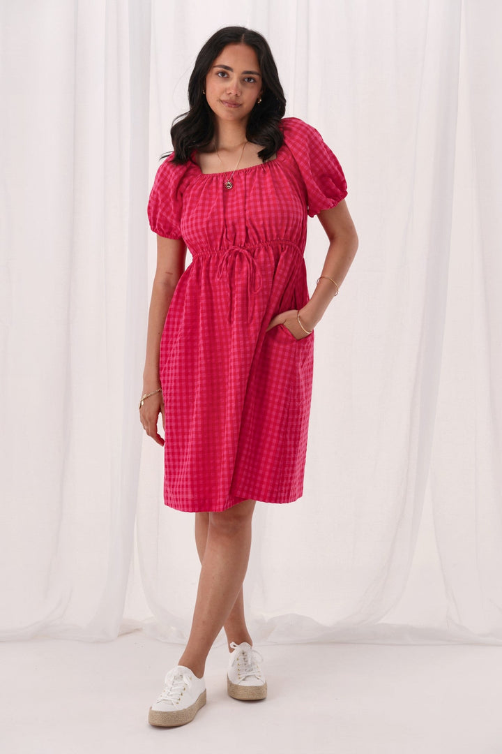 Gloss The Label Cotton Candy Dress Pink Check