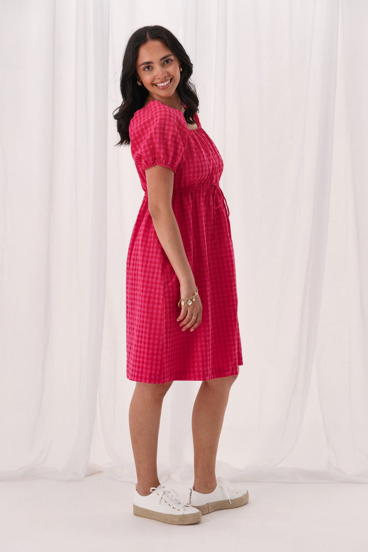 Gloss The Label Cotton Candy Dress Pink Check